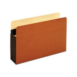 Heavy-duty File Pockets, 3.5" Expansion, Legal Size, Redrope, 25-box