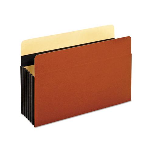 Heavy-duty File Pockets, 5.25" Expansion, Legal Size, Redrope, 10-box