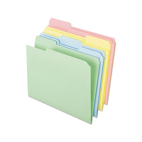 Pastel Colored File Folders, 1-3-cut Tabs, Letter Size, Assorted, 100-box