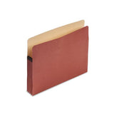 Earthwise By Pendaflex 100% Recycled File Pockets, 3.5" Expansion, Letter Size, Red Fiber