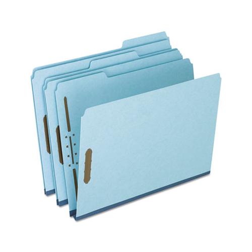 Heavy-duty Pressboard Folders W- Embossed Fasteners, Letter Size, Blue, 25-box