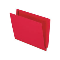 Colored Reinforced End Tab Fasteners Folders, Straight Tab, Letter Size, Red, 50-box