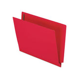 Colored Reinforced End Tab Fasteners Folders, Straight Tab, Letter Size, Red, 50-box