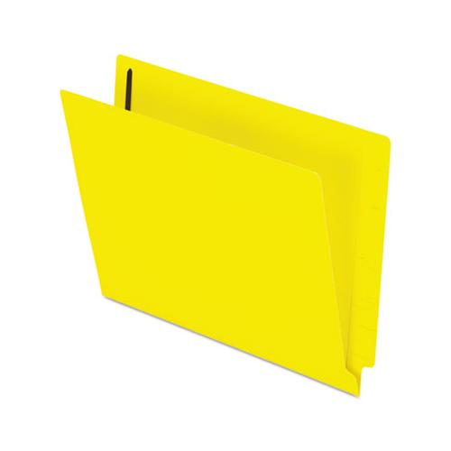 Colored Reinforced End Tab Fasteners Folders, Straight Tab, Letter Size, Yellow, 50-box