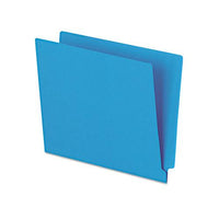 Colored End Tab Folders With Reinforced 2-ply Straight Cut Tabs, Letter Size, Blue, 100-box