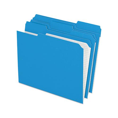 Double-ply Reinforced Top Tab Colored File Folders, 1-3-cut Tabs, Letter Size, Blue, 100-box