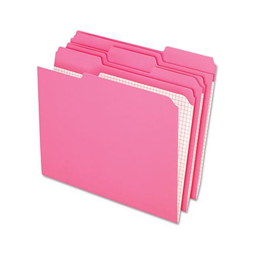 Double-ply Reinforced Top Tab Colored File Folders, 1-3-cut Tabs, Letter Size, Pink, 100-box