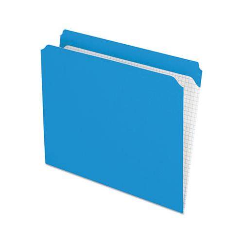 Double-ply Reinforced Top Tab Colored File Folders, Straight Tab, Letter Size, Blue, 100-box