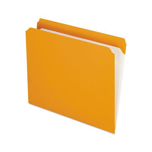 Double-ply Reinforced Top Tab Colored File Folders, Straight Tab, Letter Size, Orange, 100-box