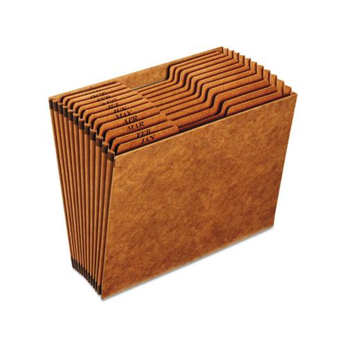 Heavy-duty Expanding File, 12 Sections, 1-3-cut Tab, Letter Size, Redrope