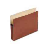 Pocket File, 3.5" Expansion, Letter Size, Red Fiber