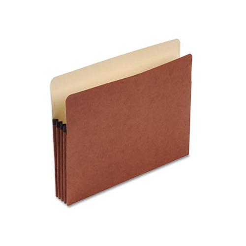 Pocket File, 3.5" Expansion, Letter Size, Red Fiber