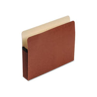 Pocket File, 5.25" Expansion, Letter Size, Red Fiber