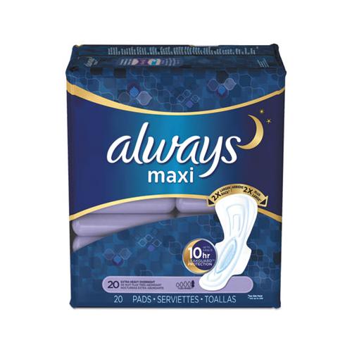 Maxi Pads, Extra Heavy Overnight, 20-pack, 6 Packs-carton