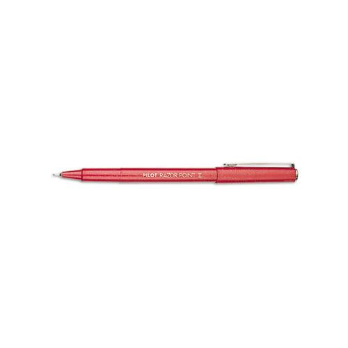 Razor Point Ii Stick Porous Point Marker Pen, 0.2mm, Red Ink-barrel, Dozen