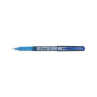 V Razor Point Liquid Ink Stick Marker Pen, 0.5mm, Blue Ink, Gray Barrel, Dozen