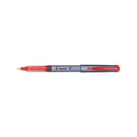 V Razor Point Liquid Ink Stick Marker Pen, 0.5mm, Red Ink, Gray Barrel, Dozen