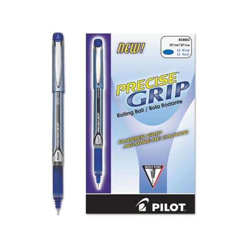 Precise Grip Stick Roller Ball Pen, Extra-fine 0.5mm, Blue Ink, Blue Barrel