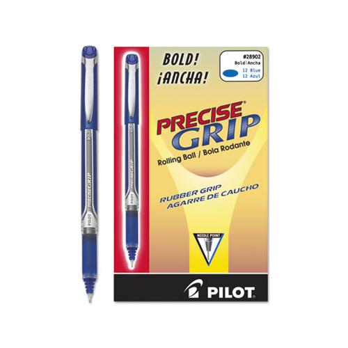 Precise Grip Stick Roller Ball Pen, Bold 1mm, Blue Ink, Blue Barrel