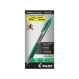 G2 Premium Retractable Gel Pen, 0.7 Mm, Green Ink, Smoke Barrel, Dozen