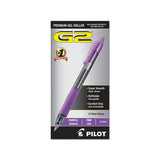 G2 Premium Retractable Gel Pen, 0.7 Mm, Purple Ink, Smoke Barrel, Dozen