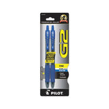 G2 Premium Retractable Gel Pen, 0.7 Mm, Blue Ink, Smoke Barrel, 2-pack