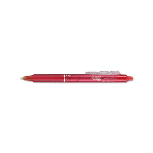 Frixion Clicker Erasable Retractable Gel Pen, Fine 0.7 Mm, Red Ink, Red Barrel