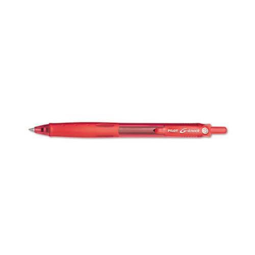 G-knock Begreen Retractable Gel Pen, Fine 0.7mm, Red Ink-barrel, Dozen