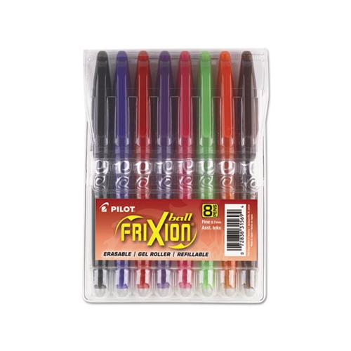 Frixion Ball Erasable Stick Gel Pen, Fine 0.7mm, Assorted Ink-barrel, 8-pack
