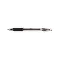 Easytouch Stick Ballpoint Pen, Fine 0.7mm, Black Ink, Clear Barrel, Dozen