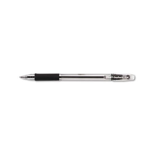 Easytouch Stick Ballpoint Pen, Fine 0.7mm, Black Ink, Clear Barrel, Dozen