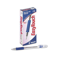 Easytouch Stick Ballpoint Pen, Fine 0.7mm, Blue Ink, Clear Barrel, Dozen