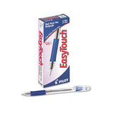 Easytouch Stick Ballpoint Pen, Fine 0.7mm, Blue Ink, Clear Barrel, Dozen