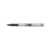 Vball Grip Liquid Ink Stick Roller Ball Pen, 0.7mm, Black Ink, Black-silver Barrel, Dozen