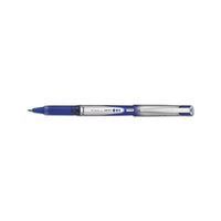 Vball Grip Liquid Ink Stick Roller Ball Pen, .7mm, Blue Ink, Blue-silver Barrel, Dozen