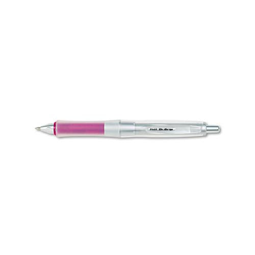 Dr. Grip Center Of Gravity Retractable Ballpoint Pen, 1mm, Black Ink, Silver-pink Barrel
