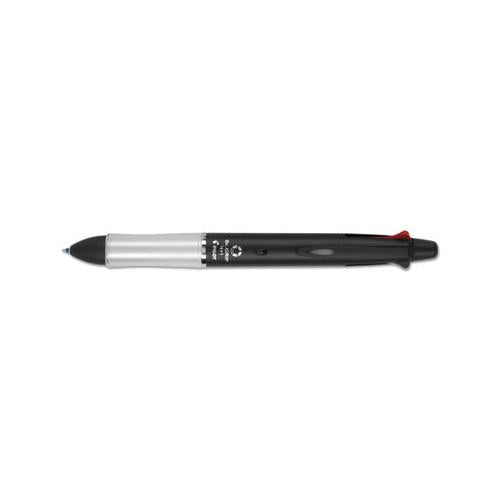 Dr. Grip 4 + 1 Retractable Ballpoint Pen-pencil, Black-blue-green-red Ink, Black Barrel
