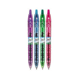 B2p Bottle-2-pen Recycled Retractable Gel Pen, 0.7mm, Assorted Ink-barrel, 4-pack