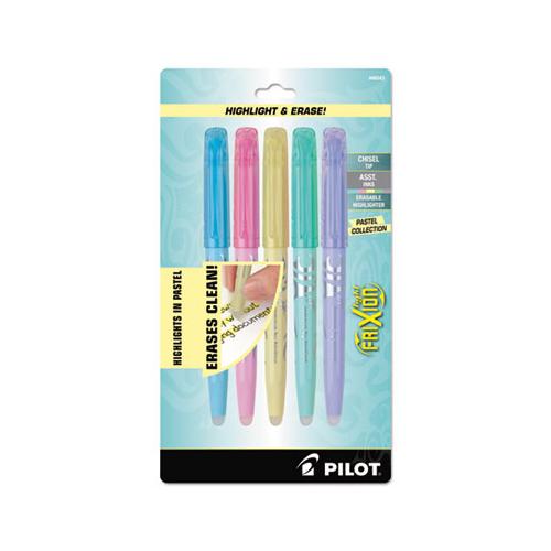 Frixion Light Pastel Collection Erasable Highlighters, Chisel Tip, Assorted Colors, 5-pack