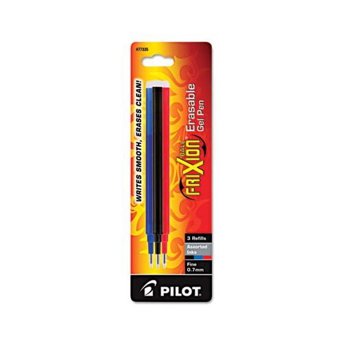 Refill For Pilot Frixion, Frixion Ball, Frixion Clicker And Frixion Lx Gel Pens, Fine Point, Assorted Ink Colors, 3-pack