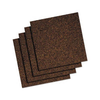 Cork Panel Bulletin Board, Brown, 12 X 12, 4 Panels-pack