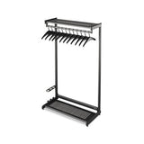 Single-sided Rack W-two Shelves, 12 Hangers, Steel, 48w X 18.5d X 61.5h, Black