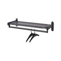 Metal Wall Shelf Rack, Powder Coated Textured Steel, 36w X 14.5d X 6h, Black
