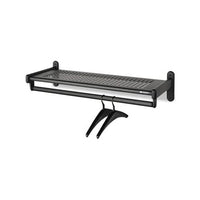 Metal Wall Shelf Rack, Powder Coated Textured Steel, 48w X 14.5d X 6h, Black