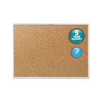 Classic Series Cork Bulletin Board, 60 X 36, Silver Aluminum Frame