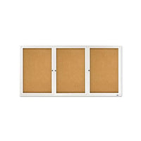 Enclosed Bulletin Board, Natural Cork-fiberboard, 72 X 36, Silver Aluminum Frame