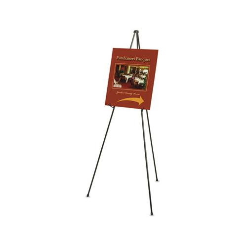 Heavy-duty Adjustable Instant Easel Stand, 25" To 63" High, Steel, Black