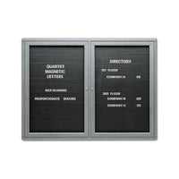 Enclosed Magnetic Directory, 48 X 36, Black Surface, Graphite Aluminum Frame