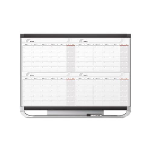 Prestige 2 Magnetic Total Erase 4-month Calendar, 36 X 24, Graphite Color Frame