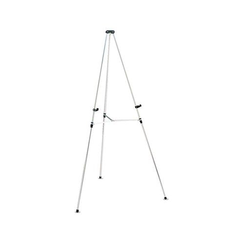 Lightweight Telescoping Tripod Easel, 38" To 66" High, Aluminum, Silver